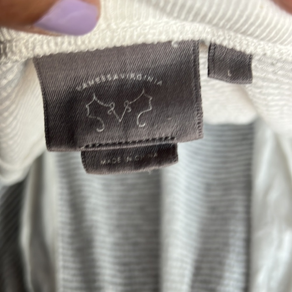 Anthropologie Vanessa Virginia long white sweater through open cardigan - Picture 7 of 13